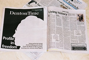 Corrie ten Boom Profile in Freedom Denton TImes Paper